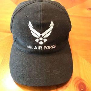 USAF Air Force Womens Black Ball Cap Wings Aviator